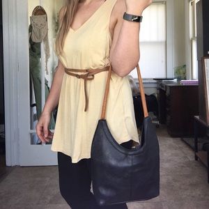 Frye Black Leather Shoulder Bag
